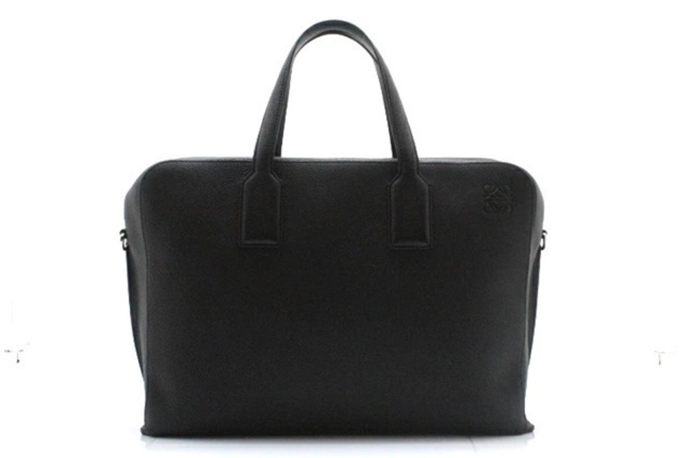 Loewe Goya Thin Briefcase Black Leather Business Bag